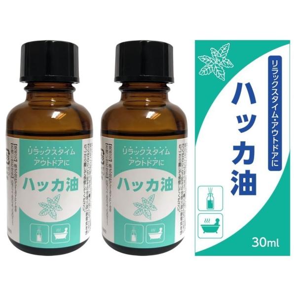 ハッカ油 2個セットハッカ 30ml 天然 ハッカオイル 原液 アロマ アウトドア お風呂 マスク 30ml　
