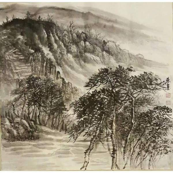 肉筆水墨画山水画中国の肉筆絵画傅栄基作インテリアの小物絵画額装 Buyee 日本代购平台 产品购物网站大全 Buyee一站式代购bot Online