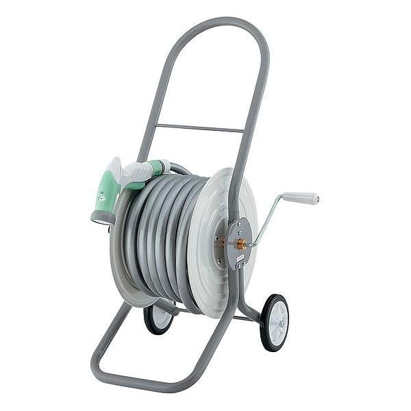 ホースドラム カクダイ,ホースドラム,車輪付き,リサールホース20m/散水ノズル