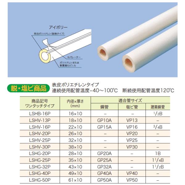 イノアック,耐熱ライトカバー(鋼管40A・VP40用,内径49mm×保温厚