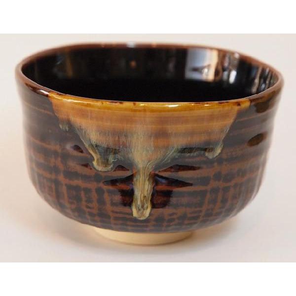 膳所焼 小売業者 岩崎新定造 面取茶碗（共箱） 茶道 抹茶 おしゃれ