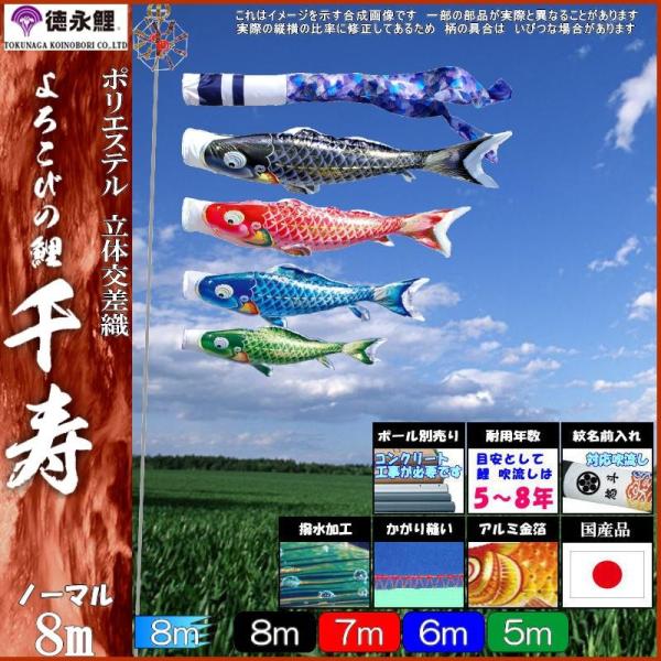 鯉のぼり 徳永鯉 1301 ノーマルセット 千寿 8m4匹の魅力