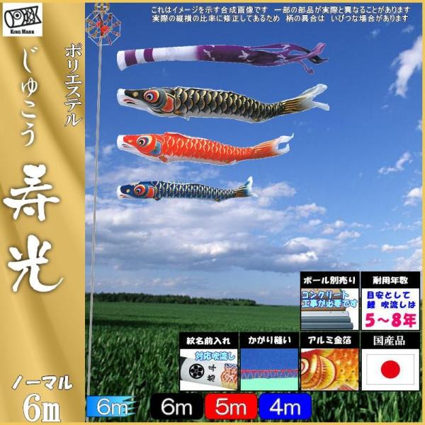 鯉のぼり 赤　単品　6m　キング印　未使用品 13k-niji-r12p_e.jpg