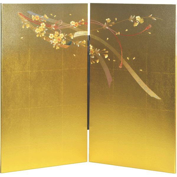 屏風 60号二曲 和紙金 金彩のし紙 高さ60cm ×片幅35cm 160666