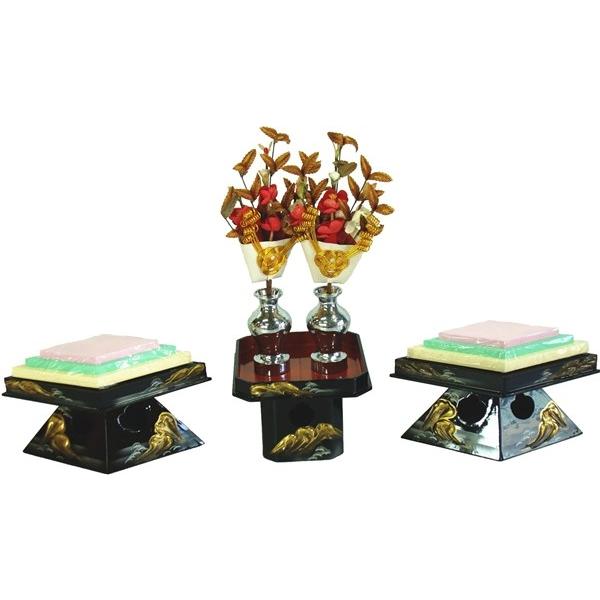 本金　箔押　菱高三方　25 本金箔押菱高三方25