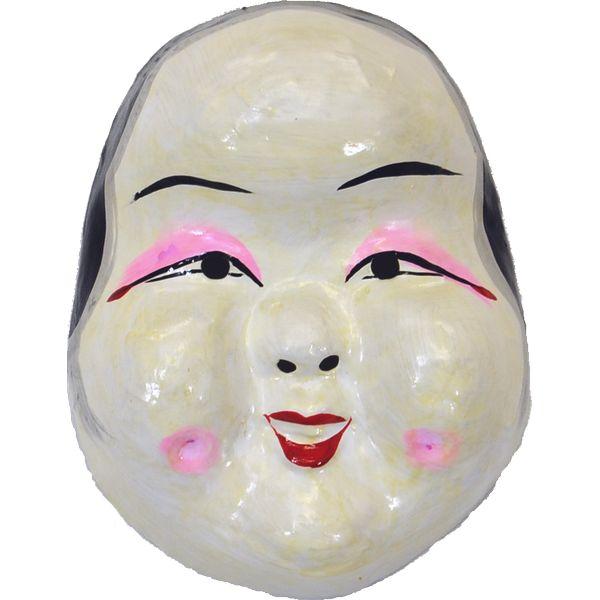 お面 和紙製 おかめ 幅15cm ×高さ18cm ×奥行7cm 228823 : 高田卸方屋