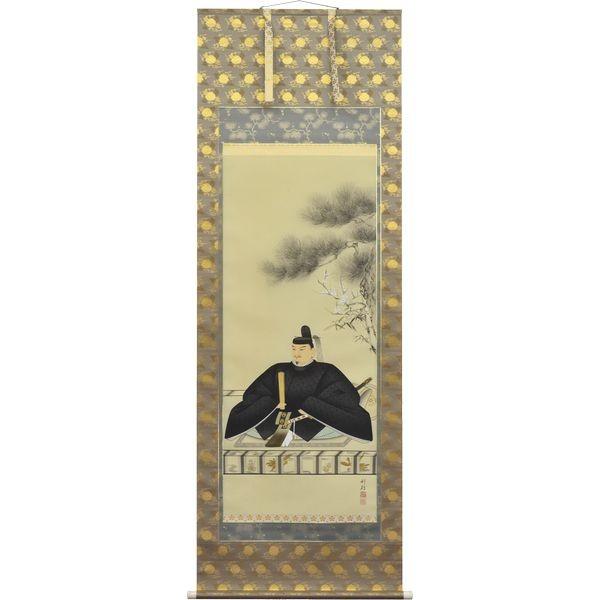 掛け軸　天神様 掛け軸 長江桂舟作 天神 洛彩緞子本丸表装 尺3×1個 日本製 送料
