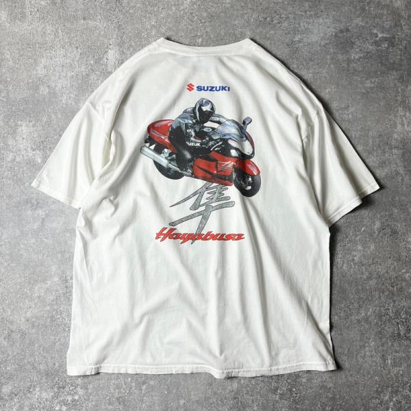 90s SUZUKI 隼 企業物 両面 プリント 半袖 Tシャツ 2XL / 90年代 