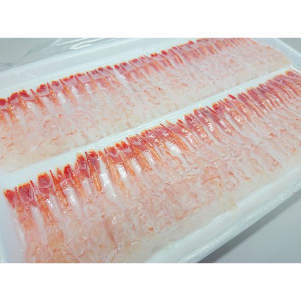 尾付きむき甘えびＬサイズ５０尾（約１６０ｇ）１尾尻尾の先まで約７ｃｍ程度と少し小さいですが５０尾入りパックの大容量です。内容量  ５０尾（約１６０ｇ）原材料  甘えび（グリーンランド産など）賞味期限  冷凍保存−１８℃以下で約３ヶ月発送方法...