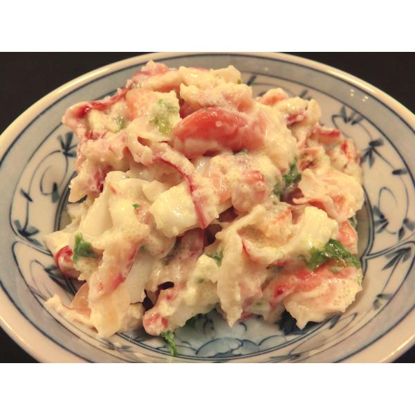 珍味　ほっき貝サラダ　１ｋｇ業務用ホッキ貝とイカの食感とししゃものプチプチ感がやみつきになります。たっぷり１ｋｇご飯のおかずにお酒のおつまみにぜひどうぞ内容量  １ｋｇ原材料  半固体状ドレッシング（国内製造）、いか、カナダホッキガイ、カラ...