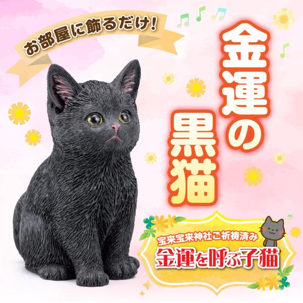 金運を呼ぶ子猫】開運 縁起物 黒猫 インテリア : 水晶院shop - 通販