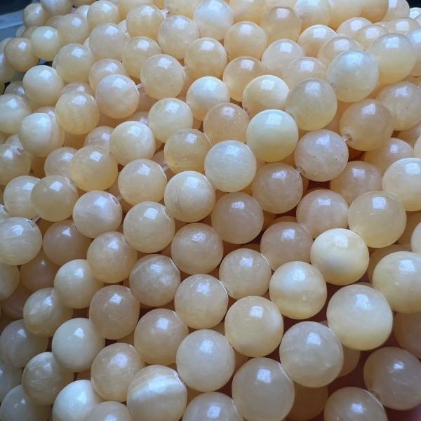 アラゴナイト 8ｍｍ  連売り 1竜門石 ブレスレット２本分