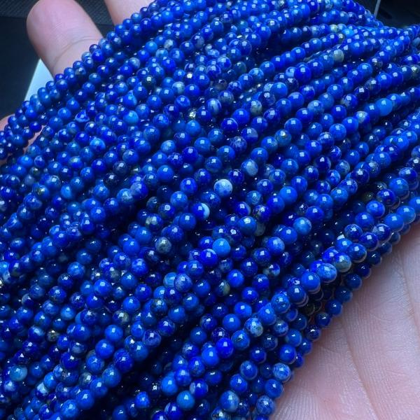 天然 ラピスラズリ 2mm 75cm ２連分連売り  アフガニスタン産　非着色　天然石　ブレスレット4-5本分