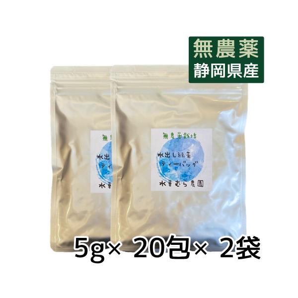 再販開始！水出し煎茶ティーバッグ 5g×20包×2袋　無農薬茶使用  無添加 静岡産 通販