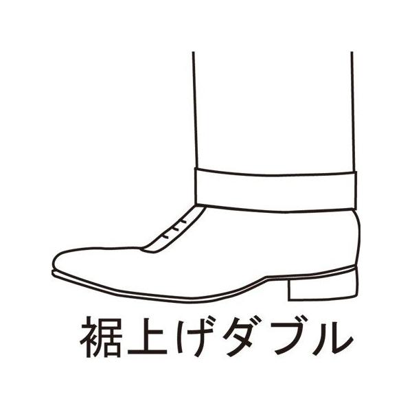 ダブルの折り返しを糸で留める留め方【股下サイズ採寸方法】股下サイズは、股の中央の十字の縫い目から、縫い目に沿って裾までの長さをお測りください。股上の深さによって同じ股下の長さでもすその位置が変わります。股上の深いスラックスでは、股上の浅いス...