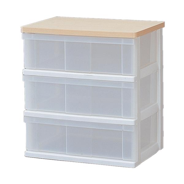 IRIS OHYAMA（アイリスオーヤマ） ウッドトップチェスト 3段 タンス