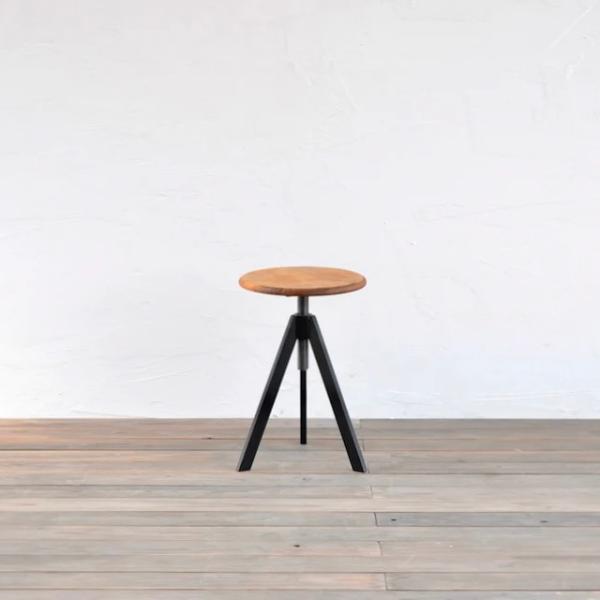 トライポッド スツール 木製脚 ブラックレザー 折りたたみ式 sulk_stool0019
