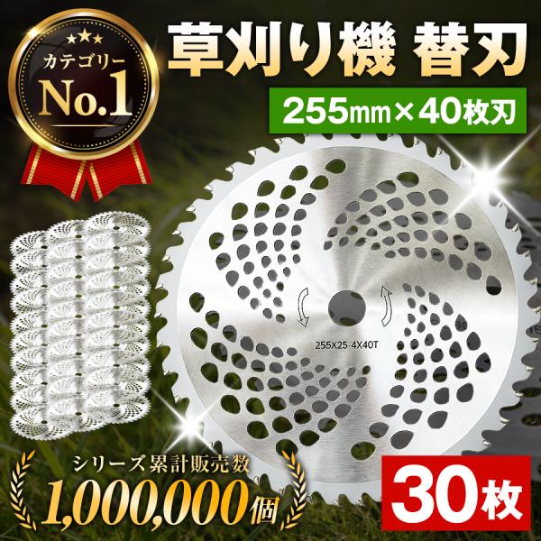 【30枚セット】チップソー 替刃 255mm 40枚刃 20枚 30枚 替え刃 255 刈払機 草刈機 草刈り機 刃 40P 刈払い機 刃 カッター 草刈り ガーデニング