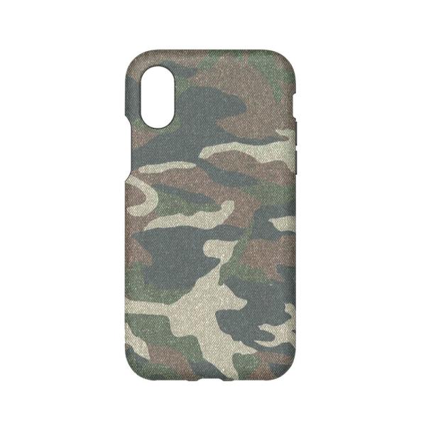 Simplism iPhoneXs / iPhoneX ケース   [Fablex] 衝撃吸収ファブリック グリーンカモフラージュ 耐久性抜群