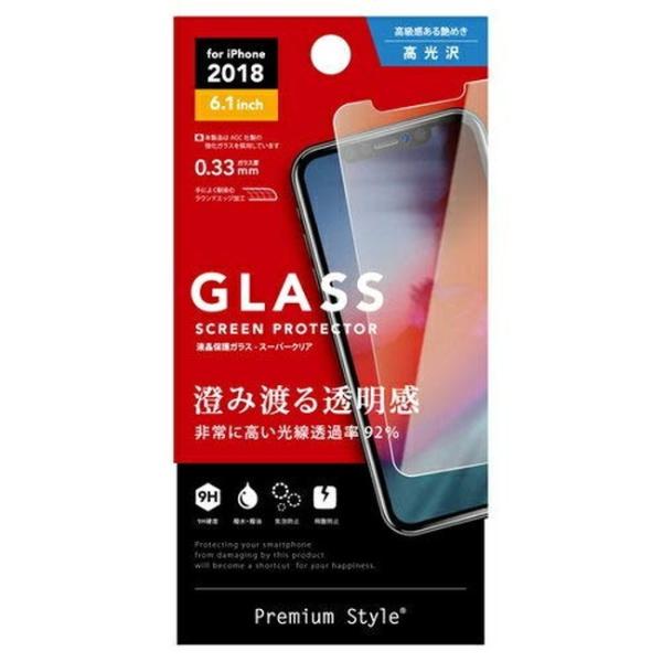 Premium Style iPhone11 iPhoneXr（6.1インチ）液晶保護ガラス スーパークリア PG-18YGL01