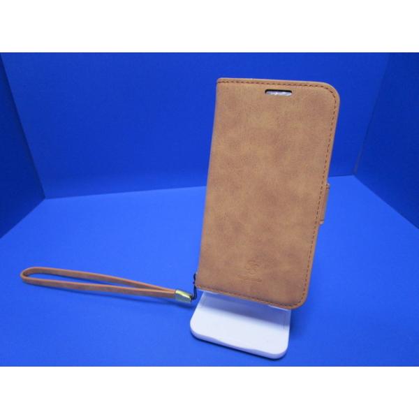 在庫処分 SIMPLE SUEDE iPhone12mini (5.4インチ)  手帳型 ケース  キャメル 上品質PUレザー  ストラップ付属 スタンド機能