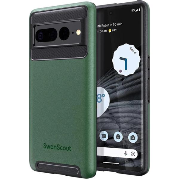 SwanScout  Google Pixel 7 Pro対応  耐衝撃ケース 保護カバー、PC+TPU 二重構造  ワイヤレス充電可能 薄型 衝撃吸収 落下防止 擦り傷防止  グリーン