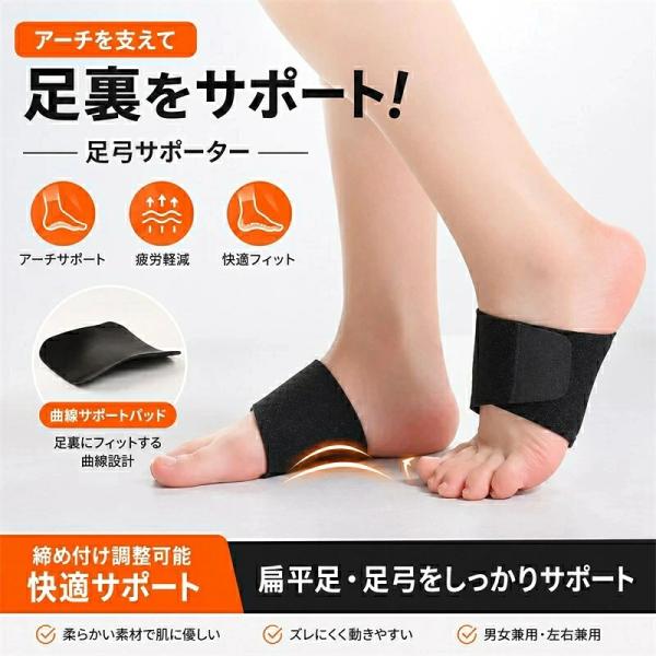 【コッパーフィット互換】土踏まずサポート インソール  足裏アーチサポーター 負担軽減 薄型設計 伸縮性 歩行サポート 立ち仕事 スポーツ 抗菌  足裏サポーター