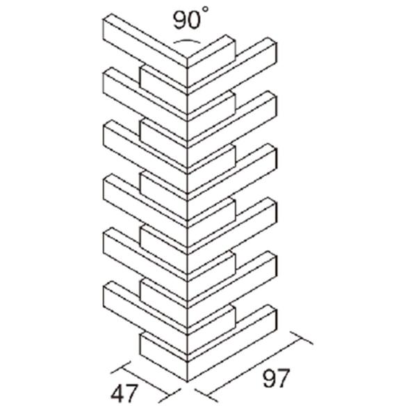 名古屋モザイク 外壁タイル レジミュールII 90°ボーダー曲り（接着） [紙貼り] 4シート/箱 LEM-M-02S〜LEM-M-04S