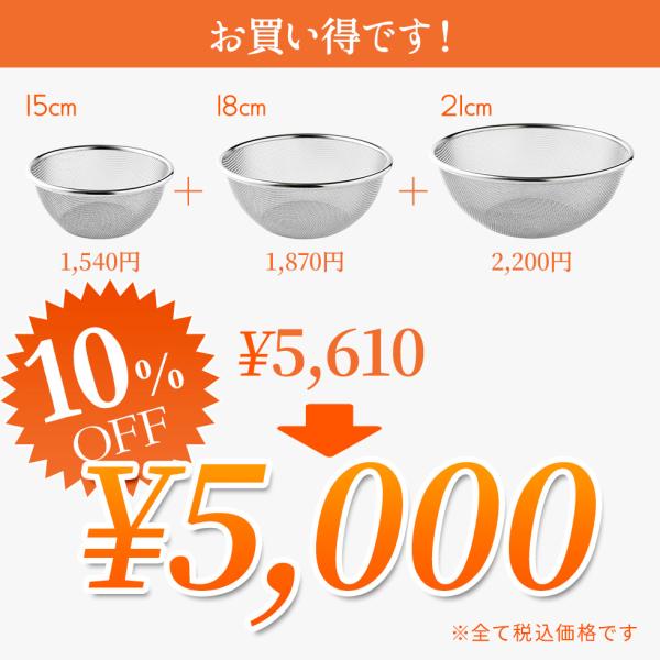 �X�e�����X�U�� 15cm,18cm,21cm 3�_�Z�b�g ��������10%OFF��i���n���{�� ���O�� �V���v�� 16���b�V�� ���C���[���X  ���� ���i�摜2