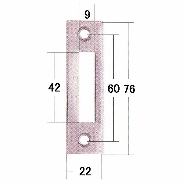 エスカッション（扉厚調整）　SS-10　補助錠用ストライク　材質：ステンレス　板厚：2　入数：1・20　2-M4用皿穴