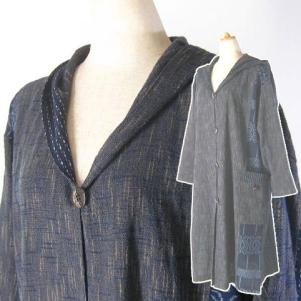 藍暦 久留米絣と久留米織り綿 フード付きコート Co Buyee Buyee Japanese Proxy Service Buy From Japan Bot Online