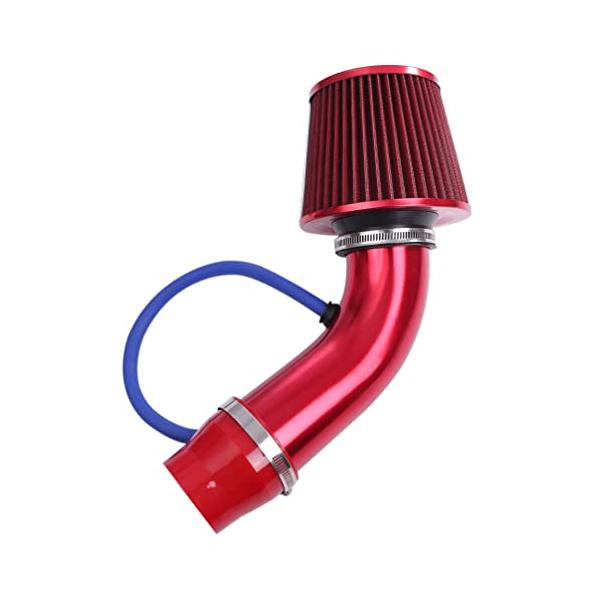 エアフィルター 赤色 セット 76mm 吸気管 自動車用 アルミ製 エアインテーク パイプ 汎用 エアクリーナー レッド  :0797-006336:パーツールズ !店 通販 