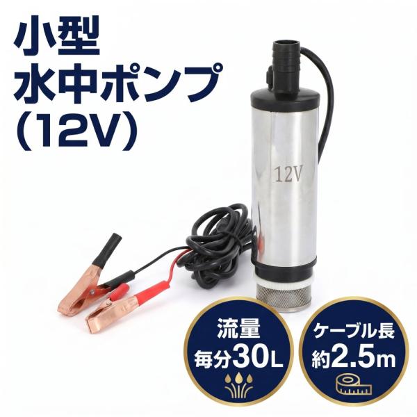小型 水中ポンプ 12V 80W 毎分 30L スイッチ式 ビルジポンプ 軽量 静音 給水 排水 循環 揚水 ポンプ 簡単取付