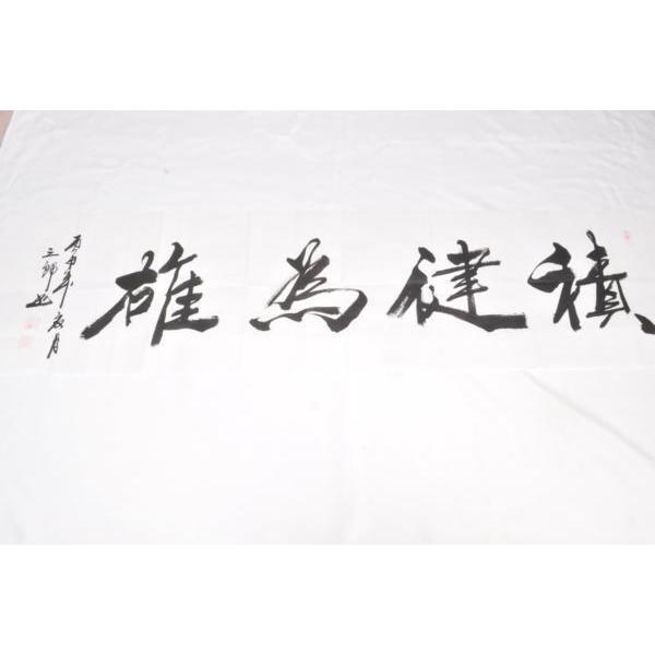 サイズ  約136ｃｍ×34ｃｍ   数量  1枚   状態   新品（本紙の微破れご了承ください）   ※落札価格は未裏打ち本紙のみ出品になりますご注意ください。 中国人書道家作品になります。本紙に豪快自由に揮毫した作品です、ご自分で製作...