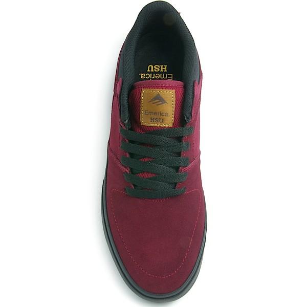 Emerica エメリカ THE HSU LOW VULC (602) BURGUNDY メンズ スニーカー スケ ...