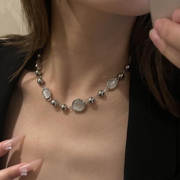 ネックレス レディース クリスタルパール 普段使い モード 可愛い おしゃれ 綺麗