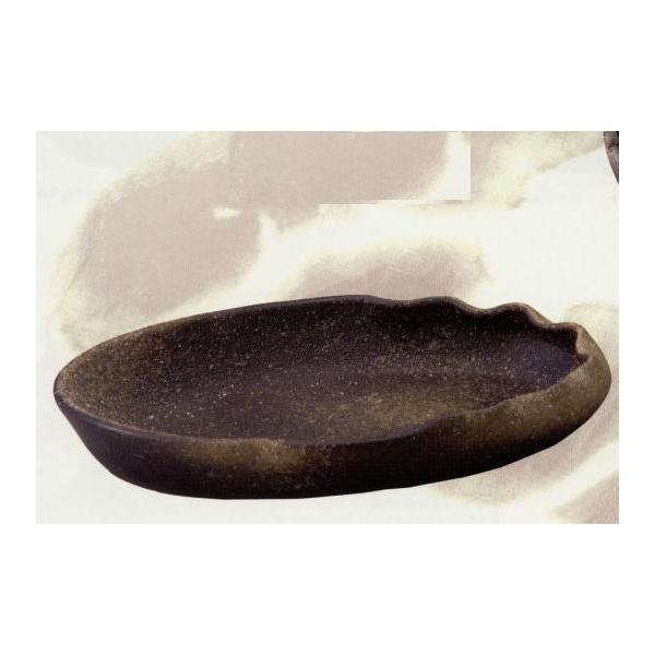 信楽焼 16号 窯肌変形小判水盤 : 炭天 - 通販 - Yahoo!ショッピング