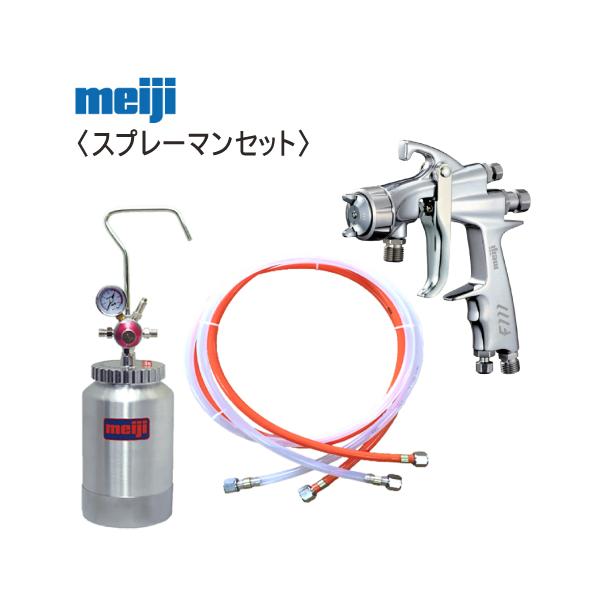 明治機械製作所 明治 スプレーガン+圧送タンク+ホースセット