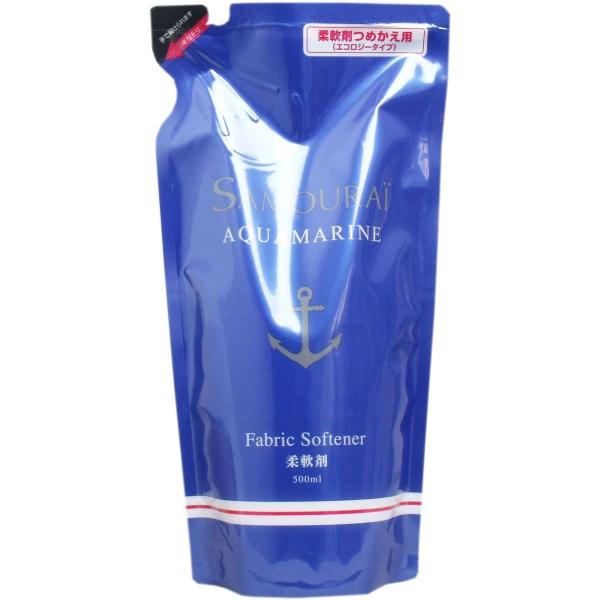 ◆激安【SAMOURAI】エコロジータイプ◆サムライ アクアマリン 柔軟剤 つめかえ用 500ml（ユニセックス）◆