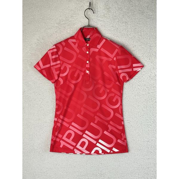 【未使用】1piu1uguale3 GOLF グラデーションロゴ ポロシャツ 1PIU1UGUALE3 GOLF 1 レッド グラデーションロゴ ポロシャツ