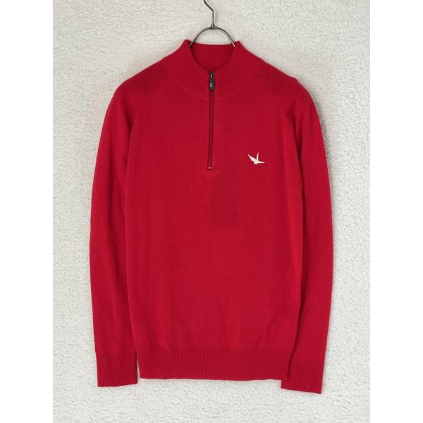 未使用 1PIU1UGUALE3 GOLF 5 レッド ZIP KNIT プルオーバー 未使用 1PIU1UGUALE3 GOLF 5 レッド ZIP KNIT プルオーバー