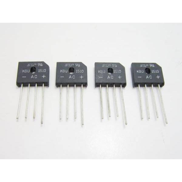 ■商品説明■・高耐圧ブリッジ・ダイオード 1000V 15A (KBU1510）■販売単位■・1セット (4個)■商品状態■・新品(未使用品)■お支払方法■・銀行振込・郵便振替・クレジットカード・代金引換 (代引き)■発送方法■・クロネコヤ...
