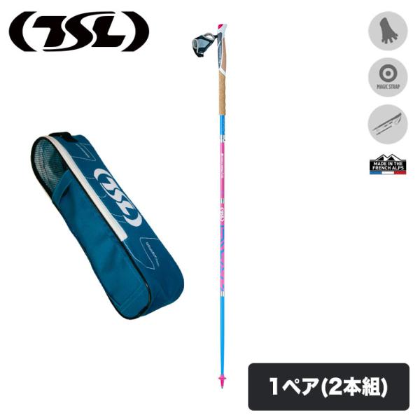 TSL TRAIL C4CORK CR FLAM Sht 2本組 PFBTC4CCSSHF トレッキングポール カーボン 登山