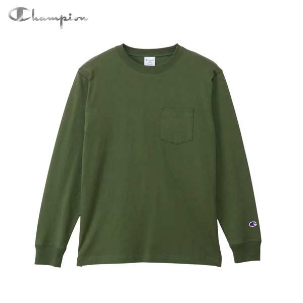 On 長袖 ロングスリーブ Tシャツ カーキ Lサイズ Champion（チャンピオン） ロングスリーブポケットTシャツ 24FW