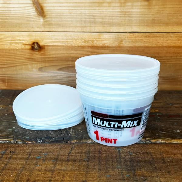 【アウトレット】 5個セット LEAKTITE 16オンス(1パイント) マルチミックスカップ（簡易計量カップ） お得なフタ付き5個セット