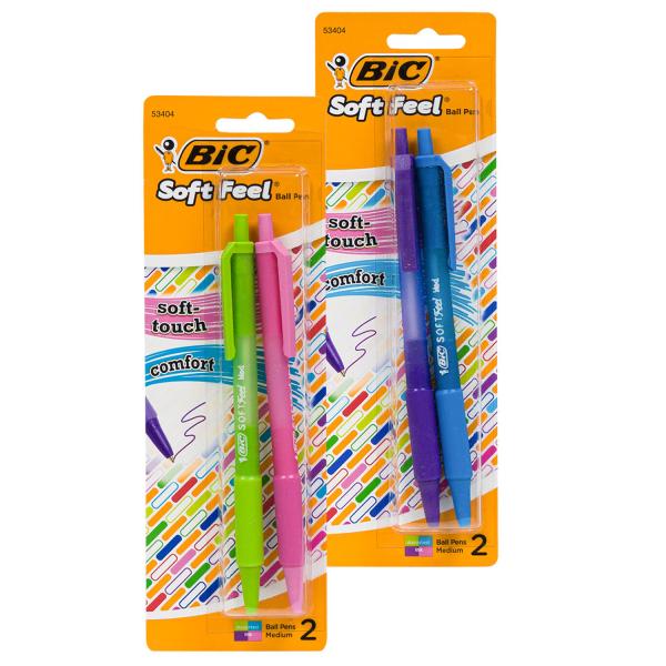 BIC SoftFeelマーカー(2PC) ブルー＆パープル/ピンク＆グリーン 4S-85917