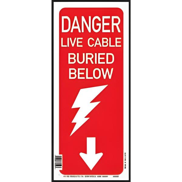 HY-KO 6x14 プラスチックフェンスサイン【CABLE BURIED BELOW】 HY-23024