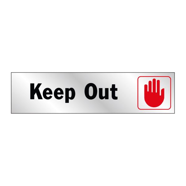 HY-KO 2x8インチ アルミステッカー【KEEP OUT】 5×20cm HY-417