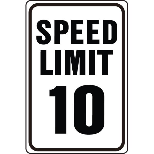 HY-KO 12x18インチ HeavyDutyアルミサインプレート【SPEED LIMIT 10 MPH】 30×48cm HY-HW-10