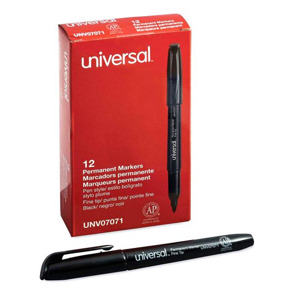 Universal(ユニバーサル) パーマネントマーカー【ブラック】（油性）（1ダース） 12本セット UNV07071